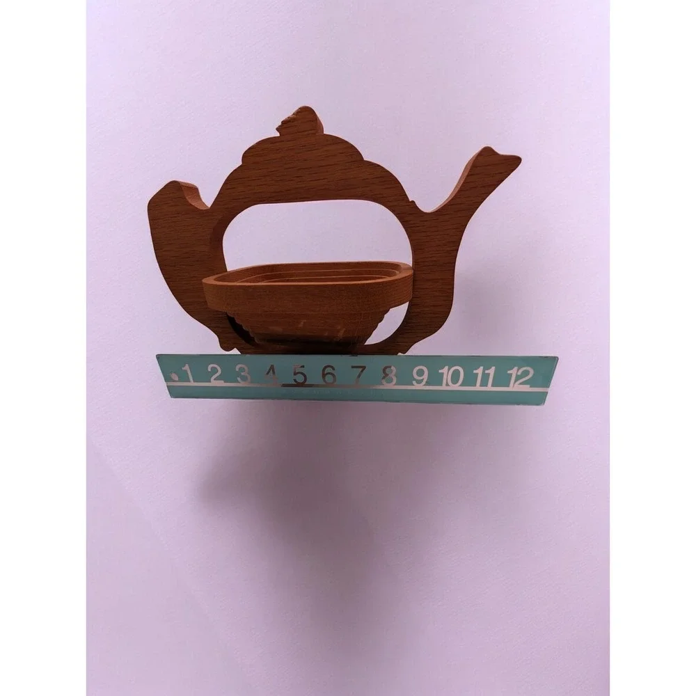 John Keim Pear Tree Basket Collapsible Accordion Wood Teapot Shape Signed 1990s